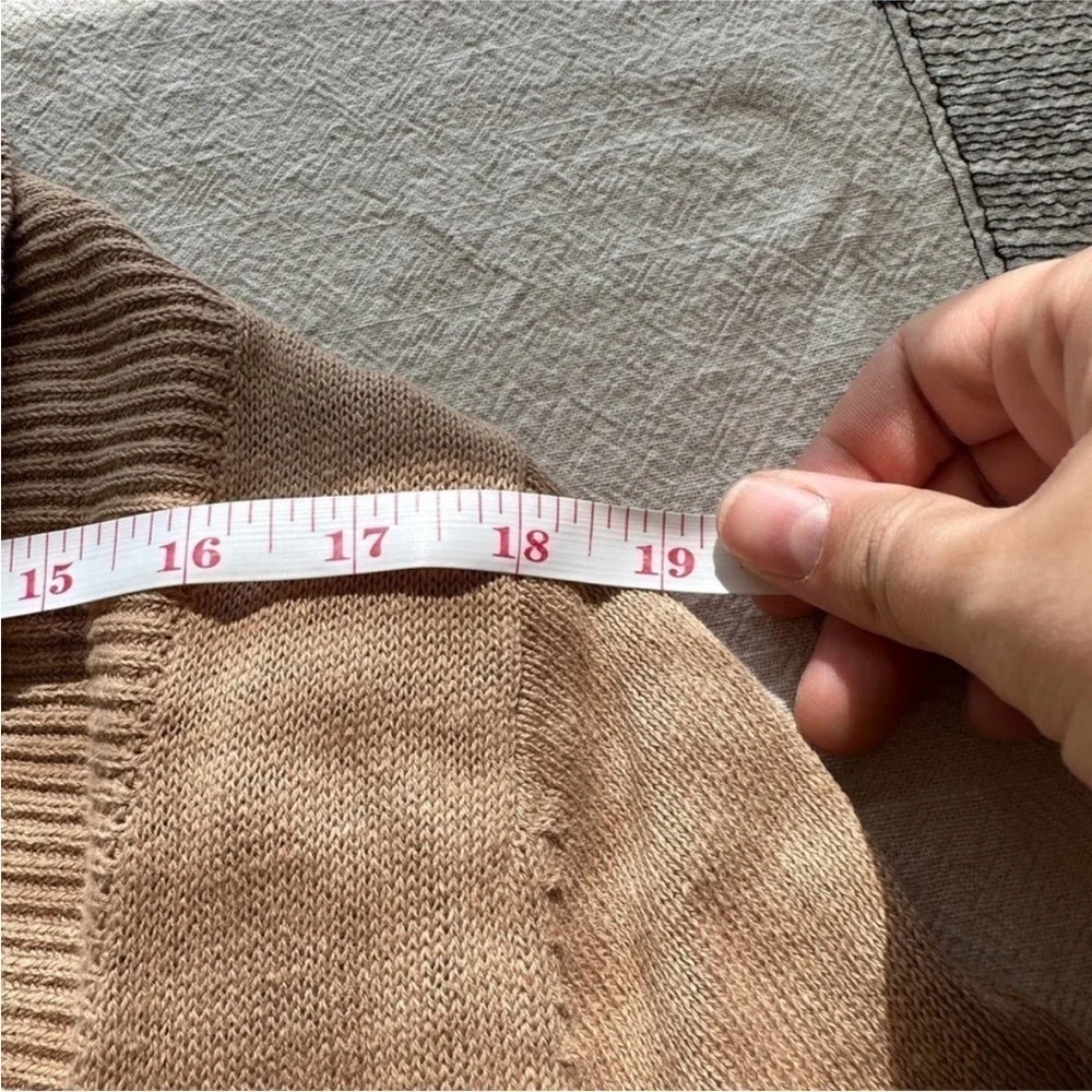 Soft Surroundings Linen Wrap Cardigan Duster Tan Brown Lagenlook Large